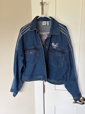 adidas Cherry Blossom Embroidered Denim Jacket